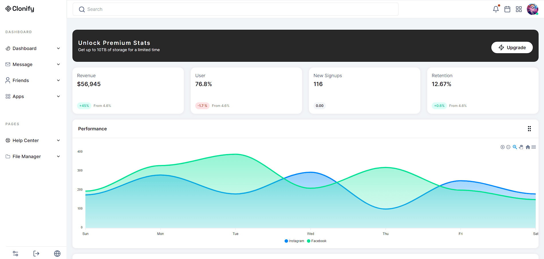 Clonify - Dashboard