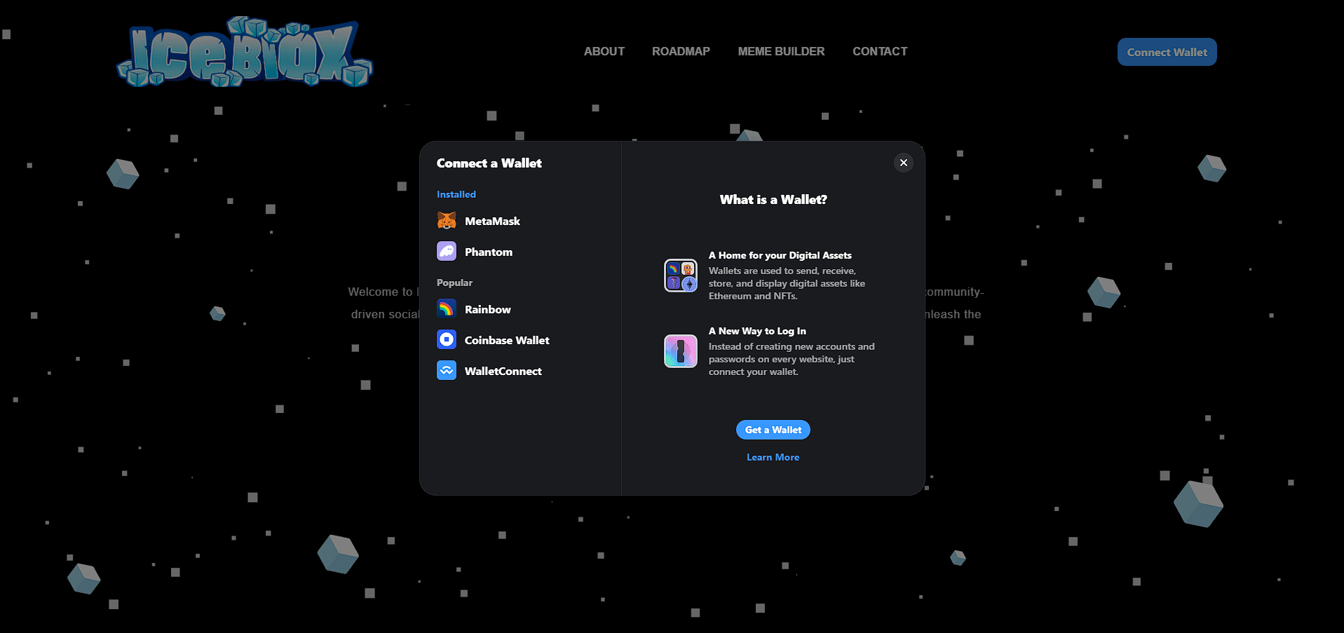 Iceblox - Wallet Connection
